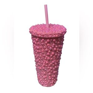 Pink Faux Pearl iredesent 16 Ounce Tumbler New W/Out Tags